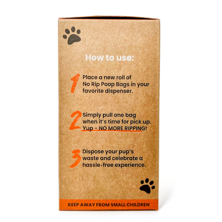 No Rip Poop Bags • 8 Rolls Count, 120 Bags